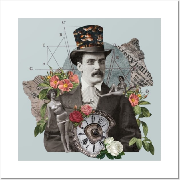 Gothic vintage Victorian London Collage Man Wall Art by EdStark